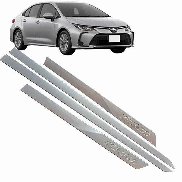 Jogo friso Lateral Novo Corolla 20019  2023 prata Super nova