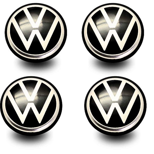 Kit de Calota Centro de Roda VW Nivus New Logo Tampa Cubo