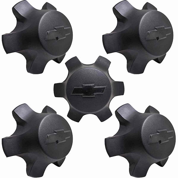 KIT 5 Calota centro roda D20 C20 A20 Aro 6X16" emblema preto