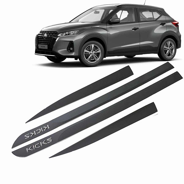 Jogo friso lateral compatível com SUV Kicks Cinza Grafite