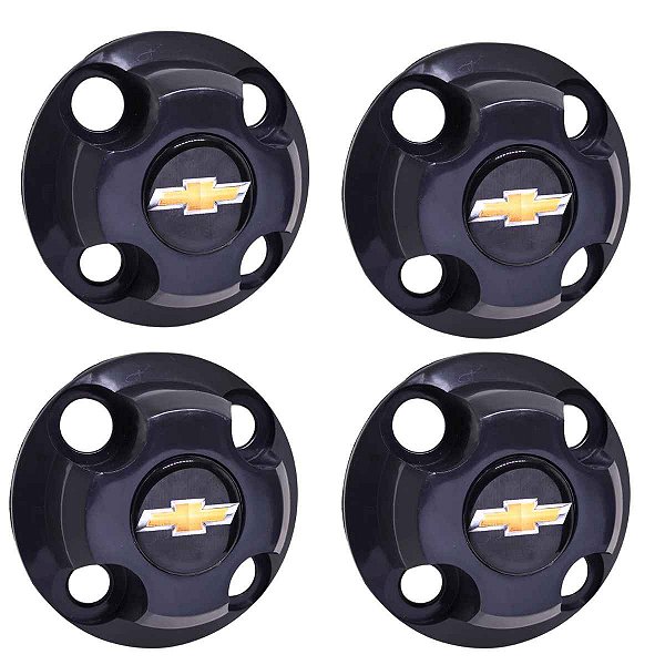 Jogo 4 Calota miolo roda ferro new Black Onix Corsa Montana