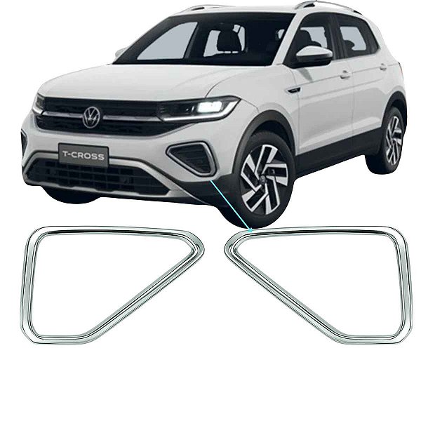 Aplique Farol Milha Cromado VW T Cross 2025 Comfortline 200