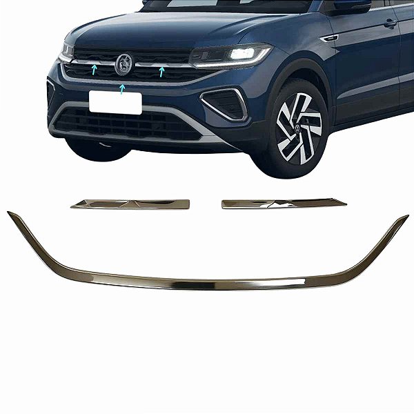 Kit Aplique Cromado Grade Dianteira T-Cross sense 2025 PCD