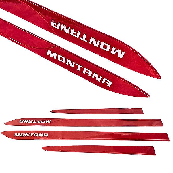 Friso Lateral Nova Montana 2024 Vermelho Chili Nome Cromado