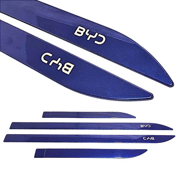 Frisos Laterais BYD Song Plus 23 2024 2025 Azul Nome Cromado