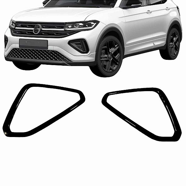 Aplique Farol Milha Black Piano VW T-Cross 2025 Sense