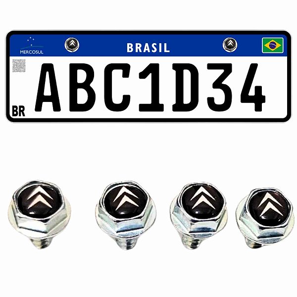 Jogo parafuso placa personalizado CITROEN Emblema resinado