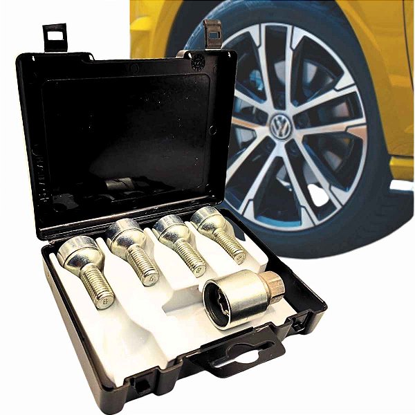 4 Parafusos de roda Antifurto VW Gol Fox Voyage UP Farad
