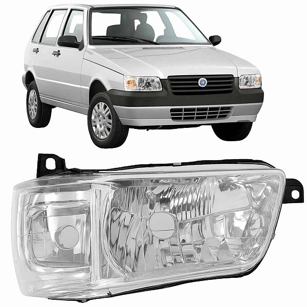 Farol Uno Mille Way Economy 2004 2013 Esquerdo Cromado