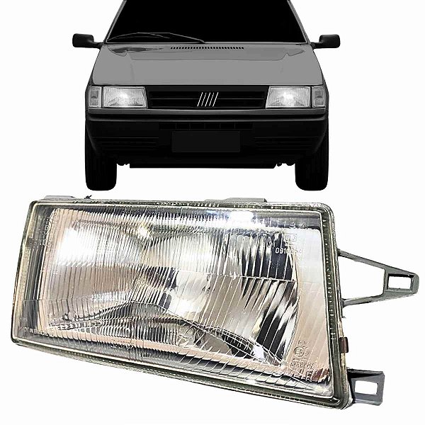 Farol Uno Mille 91-03 esquerdo lente Vidro mascara cromada