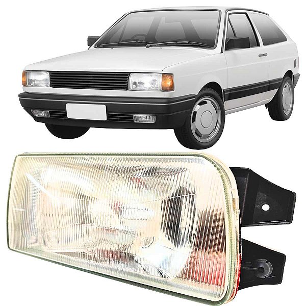 Farol Gol G1 quadrado 1991 a 1994 direito Lente vidro H4
