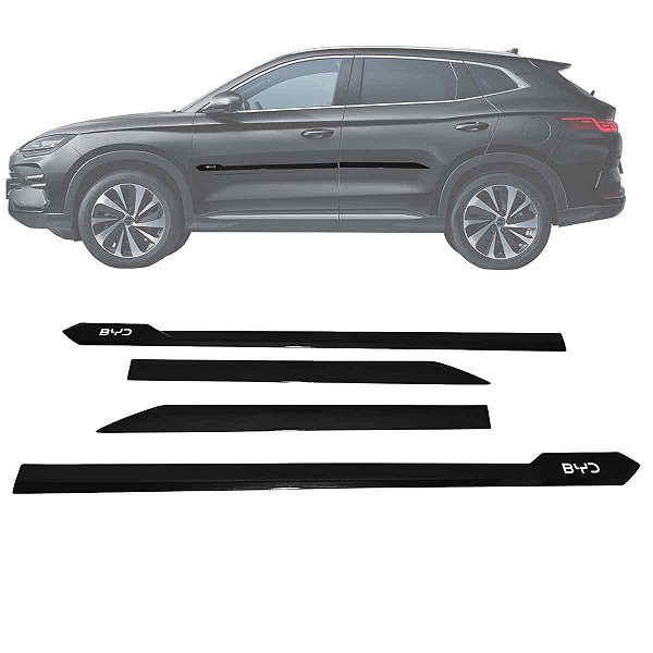 Friso lateral BYD SONG PLUS Preto Delan Black nome Cromado