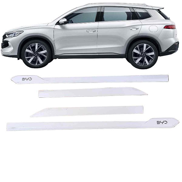 Friso lateral BYD SONG PLUS Branco Snow White nome Cromado