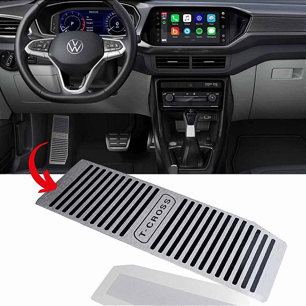 Descanso de pé aço inox escovado T Cross 2017 2018 a 2023