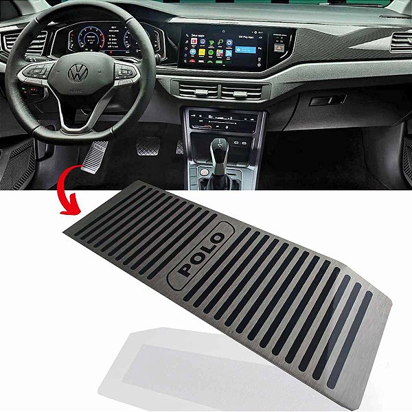 Descanso de pé aço inox escovado Novo Polo 2017 2018 a 2023