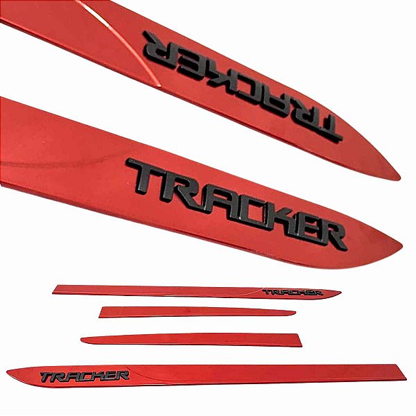 Friso lateral Nova Tracker RS LT Vermelho Scarlet nome preto