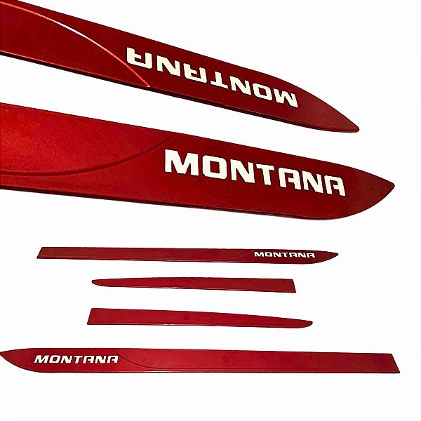 Friso lateral Nova Montana Vermelho Scarlet nome cromado