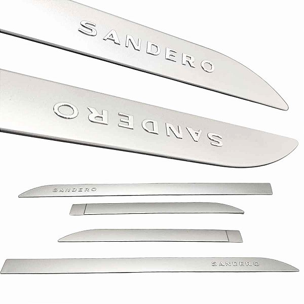 Friso lateral Sandero Prata Etoile nome cromado alto relvo
