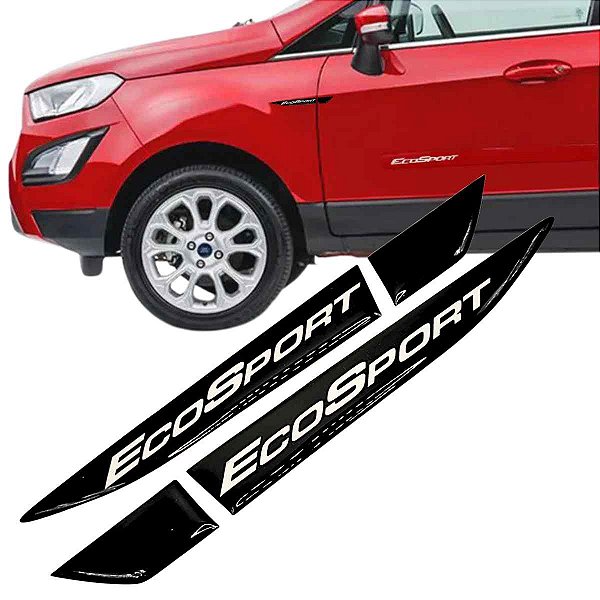 Emblema aplique Lateral EcoSport adesivo Resinado cromado