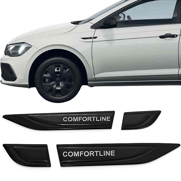 Kit Emblemas Aplique Laterais Volks Comfortline Black Piano