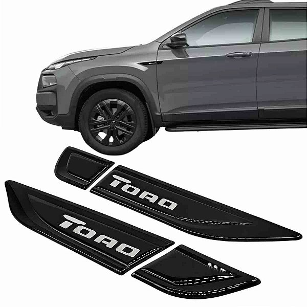 Emblemas Aplique Laterais TORO cor Black Piano Chrome Delete