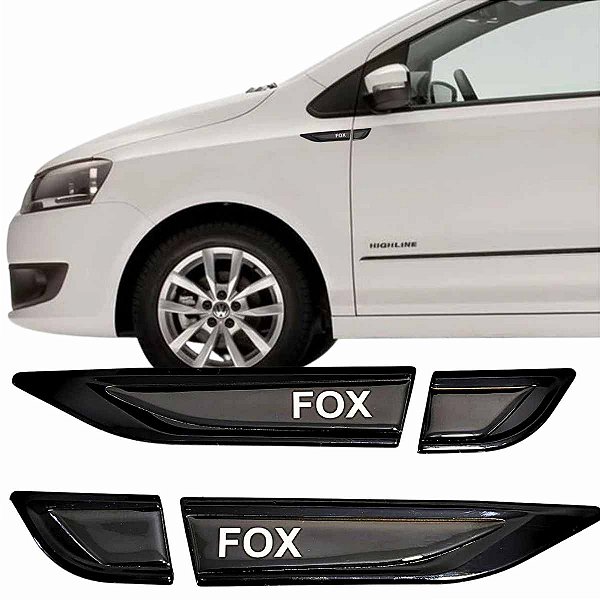 Emblemas Aplique Lateral Volks FOX Black Piano Chrome Delete