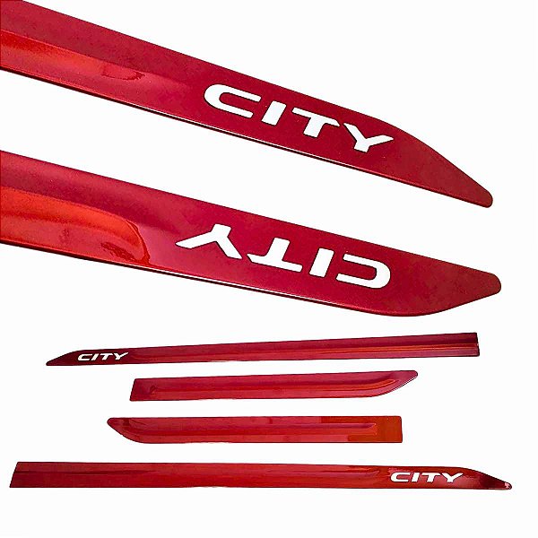 Friso Lateral Novo City Vermelho super nova logo Cromado