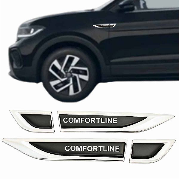 Emblemas Aplique Lateral COMFORTLINE Resinado TAG Cromada