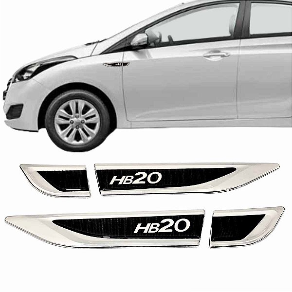 Kit Aplique Lateral para-lama HB20 nome Resinado TAG cromada