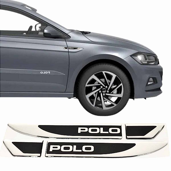 Emblema Lateral Volks Polo tracker Adesivo Resinado cromado