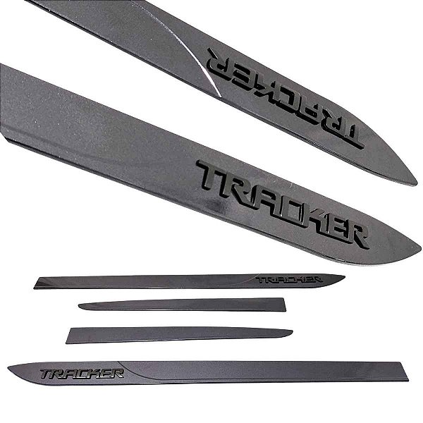 Jogo friso Tracker Cinza Rush black edition RS Nome Preto