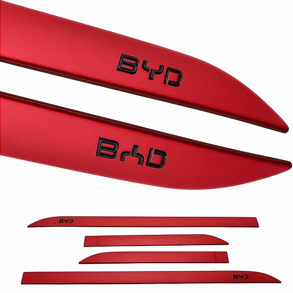 Friso Lateral BYD Song Plus 2025 Vermelho Logo Black piano