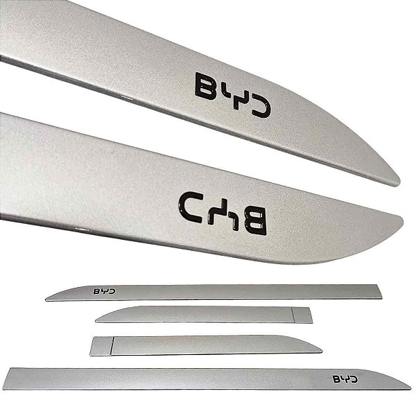 Friso Lateral BYD Song Plus Cinza Time Grey Logo Black Piano