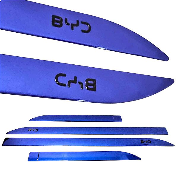 Friso Lateral BYD Song Plus 2024 2025 Azul Nome Black Piano