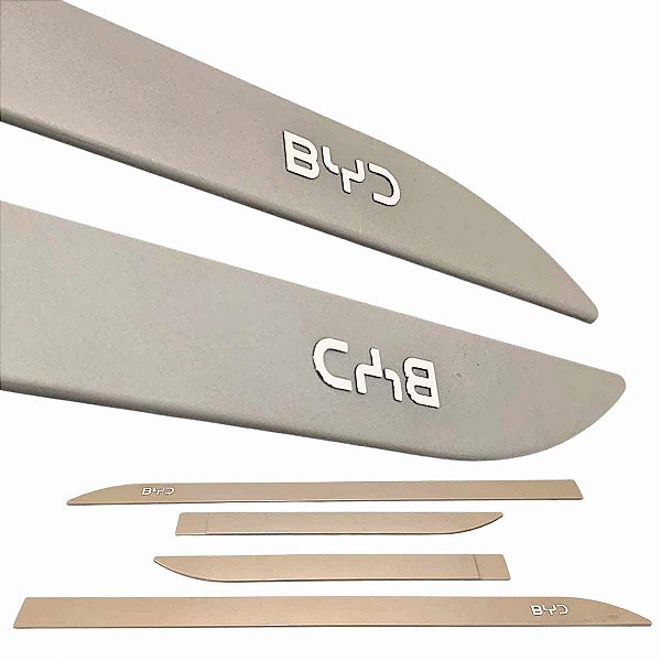 Frisos laterais BYD SONG PLUS Smoke Grey Cinza Nome cromado