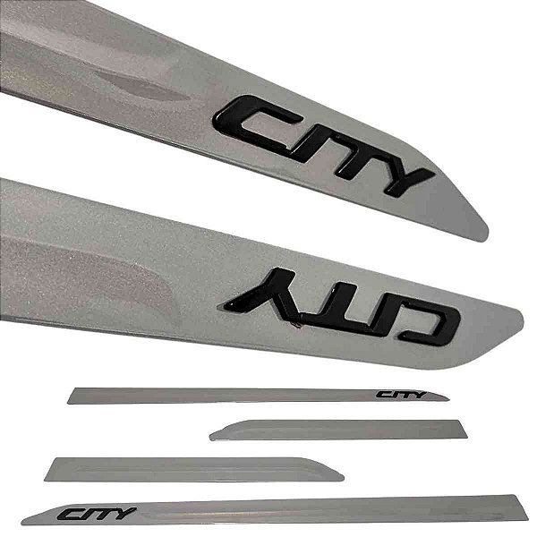 Friso Lateral City Hatchback Sedan Cinza Titânium Nome Preto