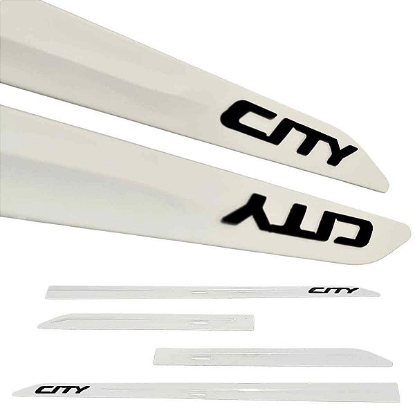 Friso Lateral City Hatchback Sedan Branco Taffeta Nome Preto