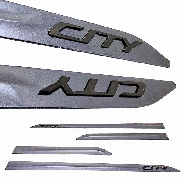 Friso Lateral City Hatchback Sedan Cinza Barium Nome Preto