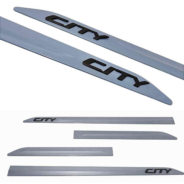 Friso Lateral City Hatchback Sedan Cinza Grafeno Nome Preto