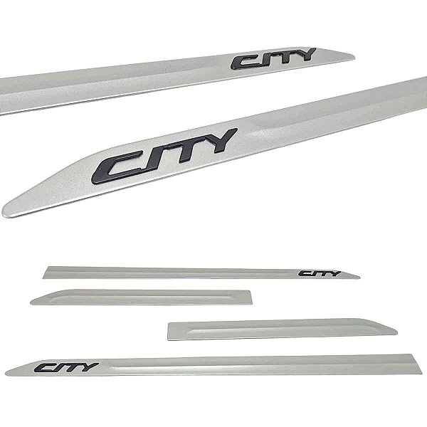 Friso Lateral City Hatchback Sedan Cinza Iridium Nome Preto