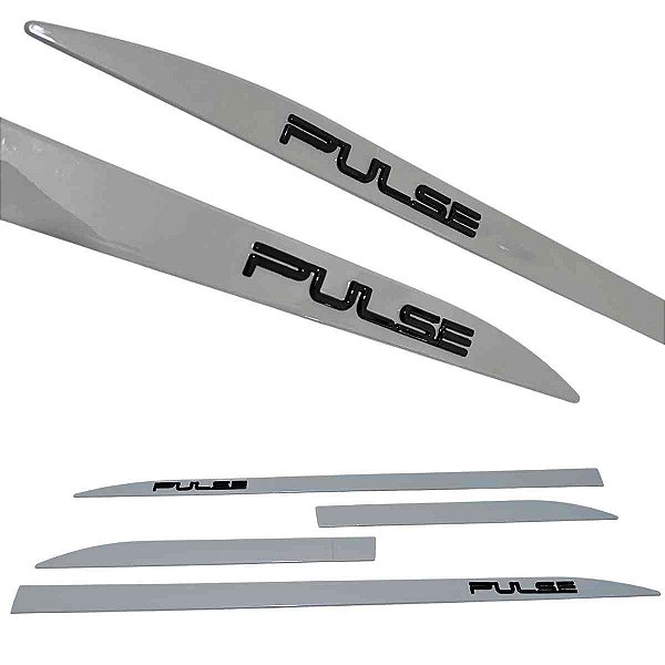 Jogo Friso Pulse Cinza Strato Nome alto relevo Black Piano