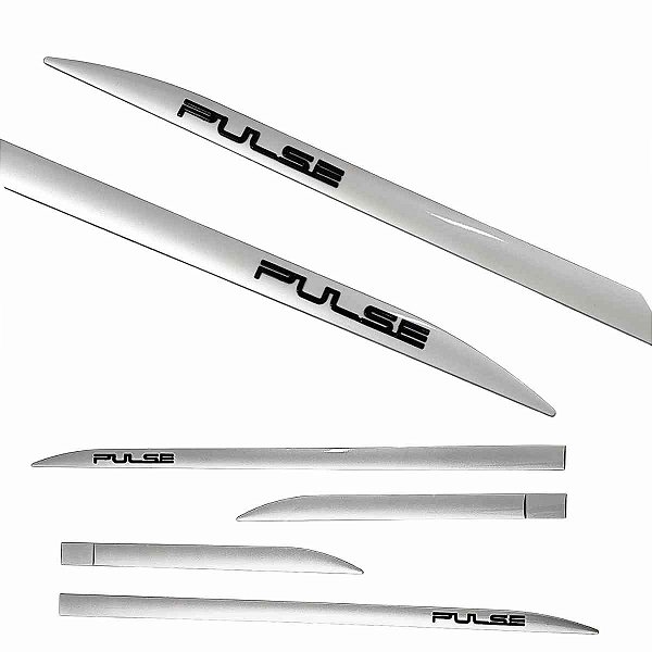 Jogo de Friso Pulse Prata Bari Nome alto relevo Black Piano