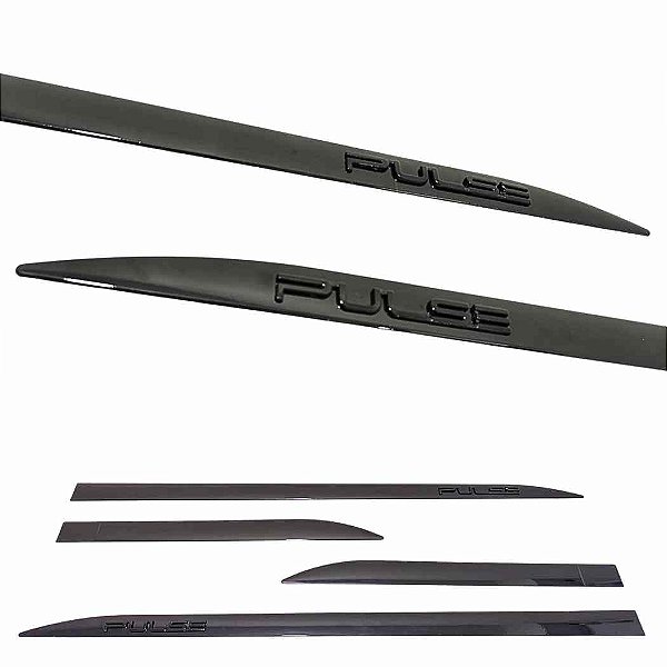 Jogo Friso Pulse Preto Vulcano Nome alto relevo Black Piano