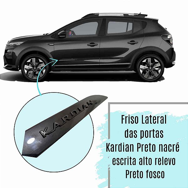 Friso Lateral Porta Kardian 2024 2025 2026 Preto nacré