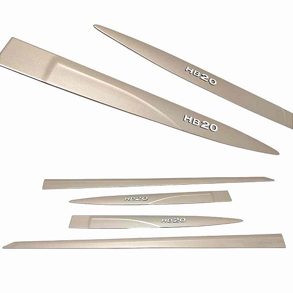 Friso Lateral HB20 Prata Sand com nome alto relevo Cromado