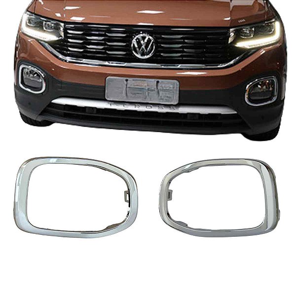 Par Moldura Cromada Farol de Milha T-Cross 19 a 21 Original