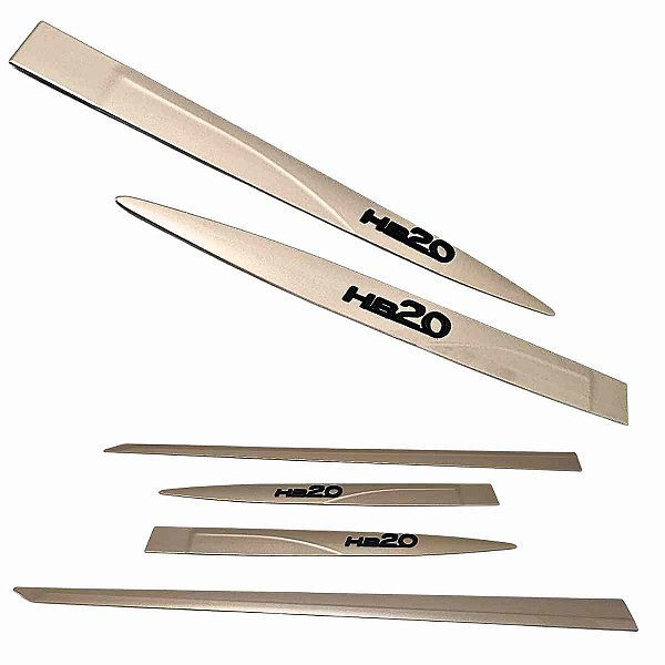 Friso Lateral HB20 Prata Sand nome alto relevo preto fosco