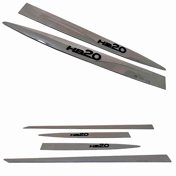 Friso Lateral HB20 Cinza Shadow nome alto relevo Preto fosco