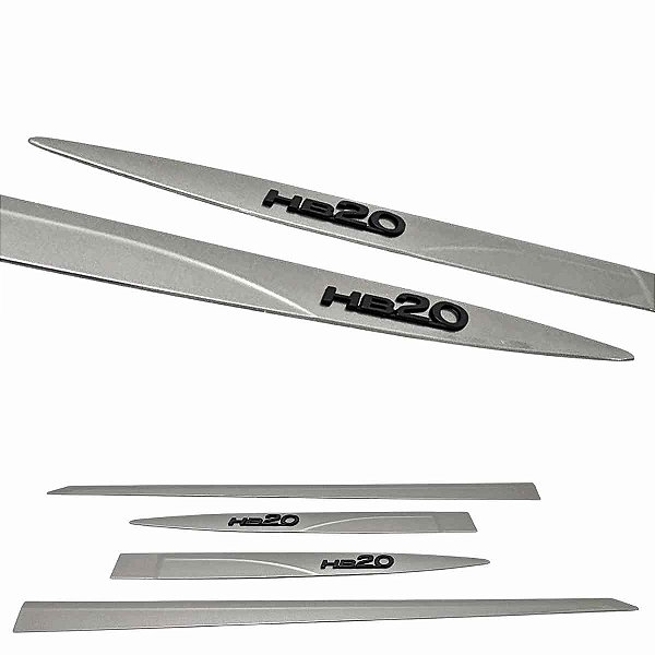 Friso Lateral HB20 Cinza silk  nome alto relevo preto fosco