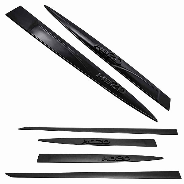 Friso Lateral HB20 Preto Onix nome alto relevo Preto Fosco